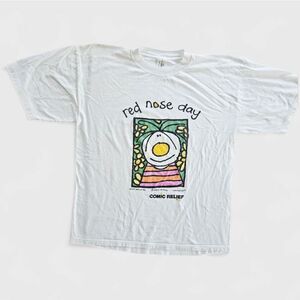 Vintage 1994 Red Nose Day Comic Relief Comedy Show Burnout Graphic Tee Shirt XL